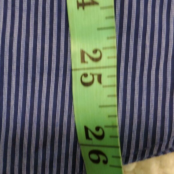 Van Heusen mens L/16 (34/35) blue stripe button up dress shirt - Picture 8 of 9